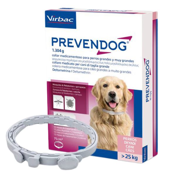 Virbac Collare Antiparassitario Prevendog - 1 collare da 75 cm - per cani oltre i 25 kg