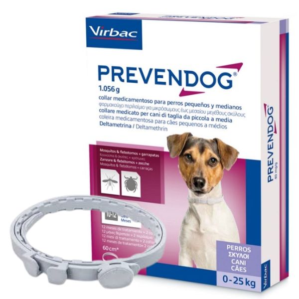 Virbac Collare Antiparassitario Prevendog - 1 collare da 60 cm - per cani 0-25 kg