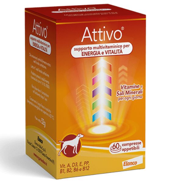 Elanco Attivo Tabs integratore vitaminico in compresse (scadenza: 31/07/2024) - 1 confezione da 60 cpr