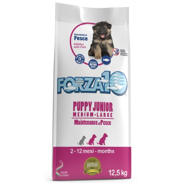 Image of Forza10 Maintenance Puppy Junior Medium/Large al Pesce - 12,5 kg Croccantini per cani