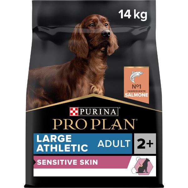 Image of Purina Pro Plan Sensitive Skin Large Athletic Adult Crocchette Cane Salmone - 14 kg Croccantini per cani