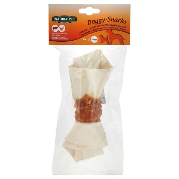 Image of NaturalPet Doggy Snacks Osso Annodato pollo e bovino - 1 snack osso da 18 cm
