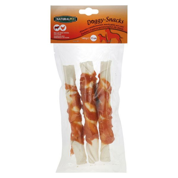 Image of NaturalPet Doggy Snacks Bastoncino Annodato pollo e bovino - 3 snack bastoncini da 17 cm 9892240