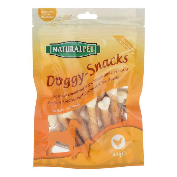 Image of NaturalPet Doggy Snacks per cani 80 gr - Ossa pollo e calcio 9892247