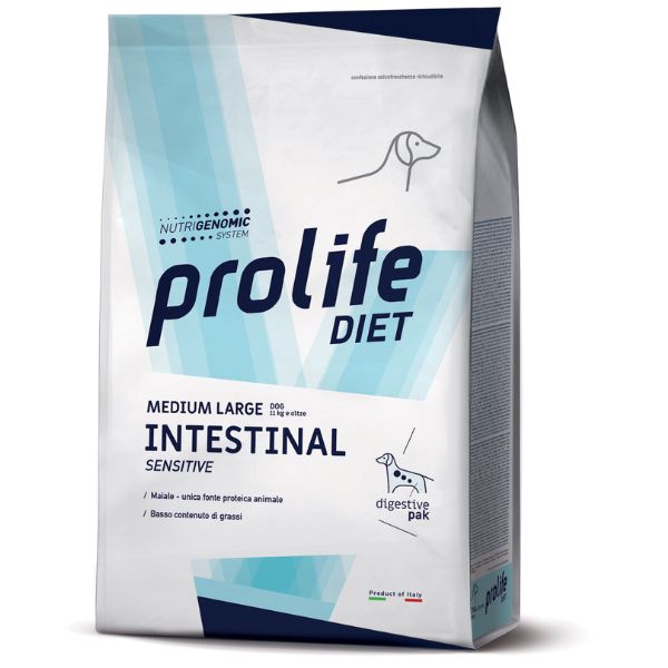 Image of Prolife Veterinary Diet Dog Intestinal Sensitive Medium/Large Maiale - 8 Kg Dieta Veterinaria per Cani