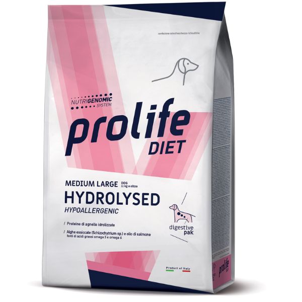 Image of Prolife Veterinary Diet Dog Hydrolysed Hypoallergenic Medium/Large Agnello - 8 Kg Dieta Veterinaria per Cani