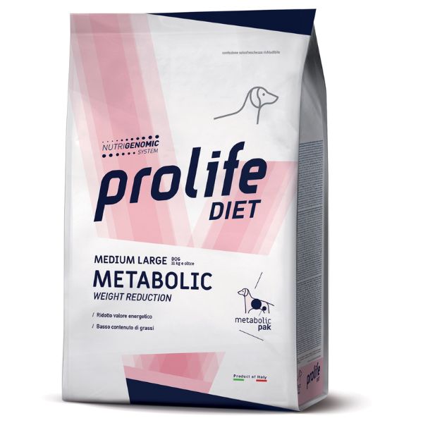 Image of Prolife Veterinary Diet Dog Metabolic Medium/Large Salmone - 8 Kg Dieta Veterinaria per Cani