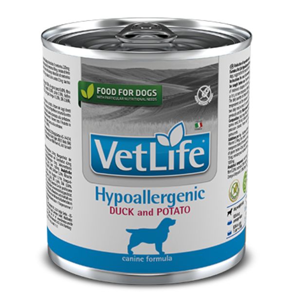 Image of Farmina Vet Life Canine Hypoallergenic 300 gr - Anatra & Patate Confezione da 6 pezzi Dieta Veterinaria per Cani