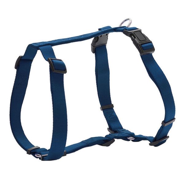 Image of Pettorina ad H Doppia regolazione in nylon PetUp - blu - Taglia 3: torace 52 cm x 1,8h cm