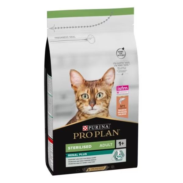 Image of Purina Pro Plan Renal Plus Sterilised Adult 1+ con Salmone - 10 kg Croccantini per gatti