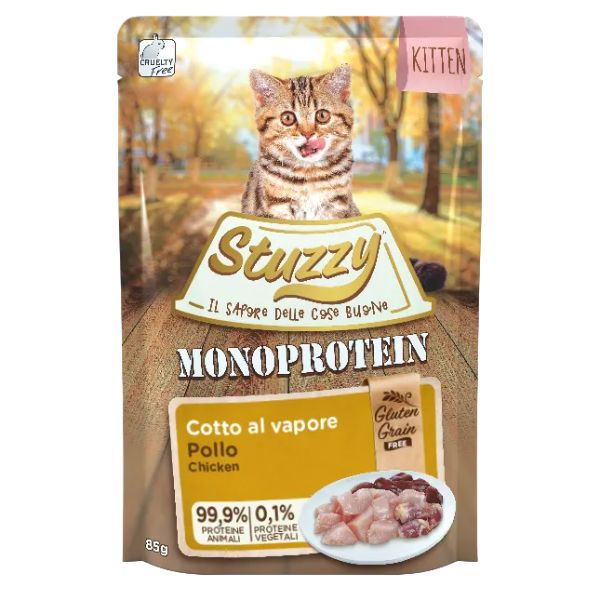 Image of Stuzzy Cat Monoproteico Grain&Gluten Free 85 gr - KITTEN Pollo Confezione da 20 pezzi Cibo umido per gatti