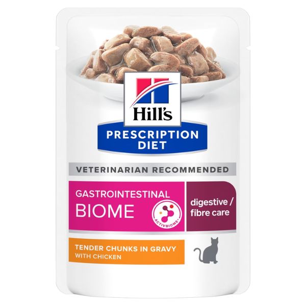 Image of Hill's Prescription Diet Gastrointestinal Biome Feline 85 gr - Pollo in gelatina Confezione da 12 pezzi Dieta Veterinaria per Gatti