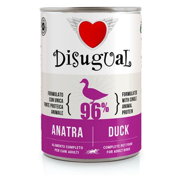 Image of Disugual Monoproteico Grain Free 400 gr - Anatra Confezione da 6 pezzi Cibo Umido per Cani