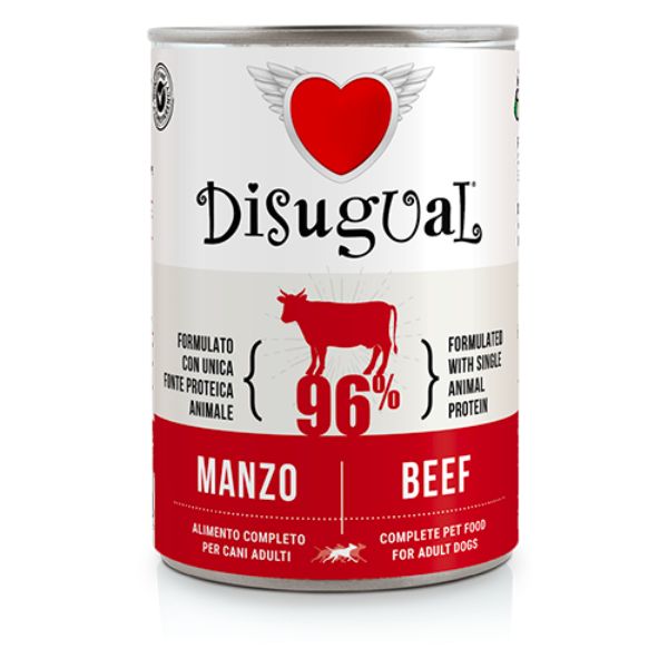 Image of Disugual Monoproteico Grain Free 400 gr - Manzo Confezione da 6 pezzi Cibo Umido per Cani