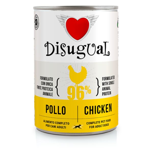 Image of Disugual Monoproteico Grain Free 400 gr - Pollo Confezione da 6 pezzi Cibo Umido per Cani