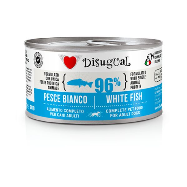 Image of Disugual Monoproteico Grain Free 150 gr - Pesce Bianco Confezione da 12 pezzi Cibo Umido per Cani