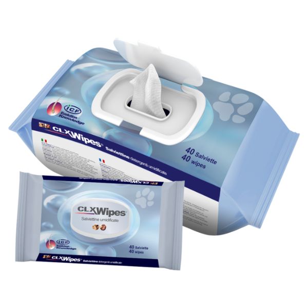 Image of CLX Wipes ICF salviette detergenti e igienizzanti per cani e gatti - 40 salviette - 1° ORDINE? scegli lo sconto BZR5 / BZR20 + 200 punti fedeltà010