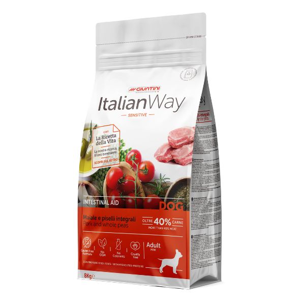 Image of ItalianWay Mini Adult Intestinal Maiale e piselli - 8 Kg