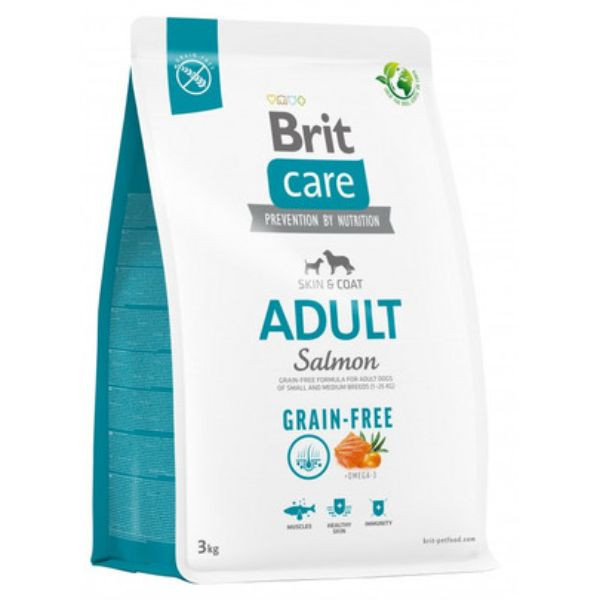 Image of Brit Care Grain Free Adult Small/Medium Salmone - 3 Kg Croccantini per cani