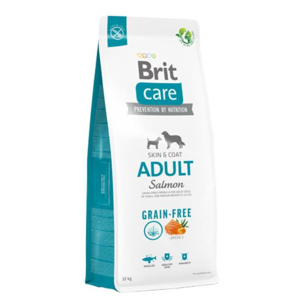 Image of Brit Care Grain Free Adult Small/Medium Salmone - 12 Kg Croccantini per cani