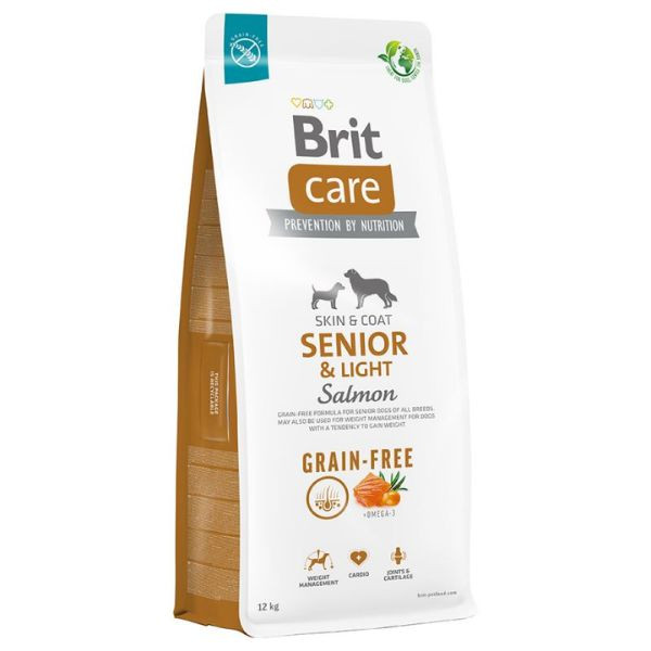 Image of Brit Care Grain Free Senior & Light All Breed Salmone - 12 Kg Croccantini per cani