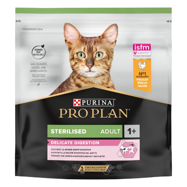 Image of Purina Pro Plan Delicate Digestion Sterilised Adult 1+ con Pollo - 400 gr Croccantini per gatti