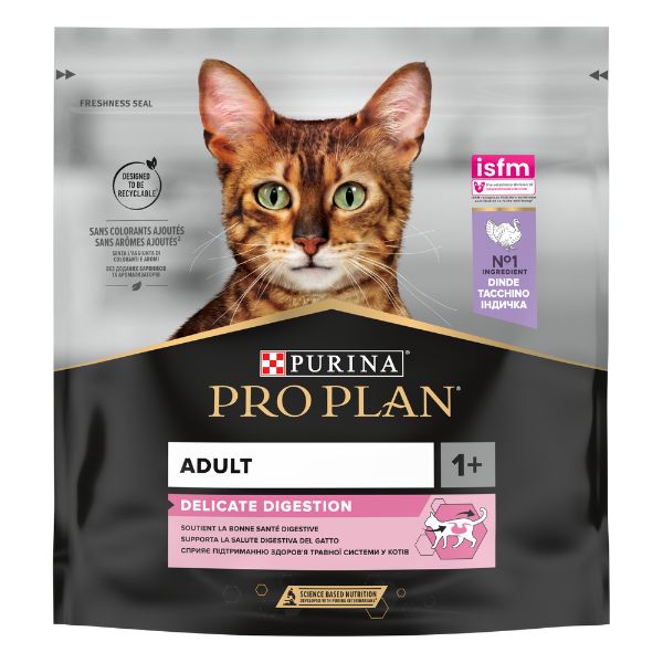 Image of Purina Pro Plan Delicate Digestion Adult 1+ con Tacchino - 400 gr Croccantini per gatti