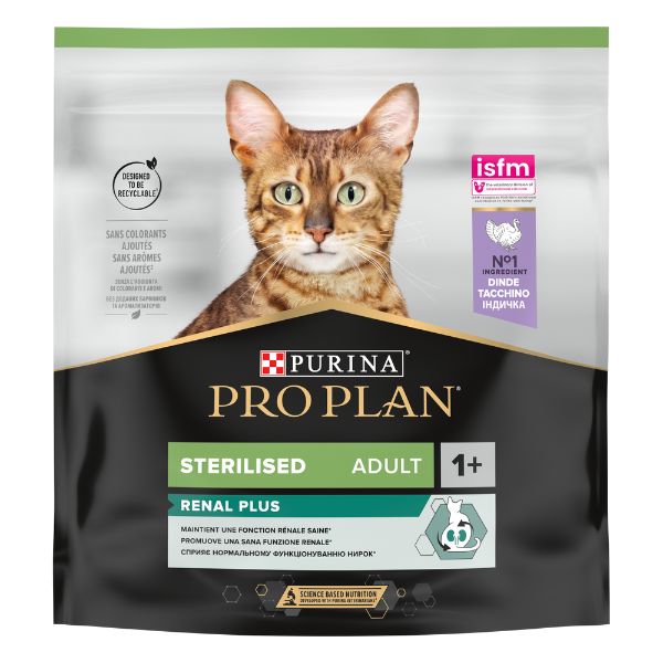 Image of Purina Pro Plan Renal Plus Sterilised Adult 1+ con Tacchino - 400 gr Croccantini per gatti