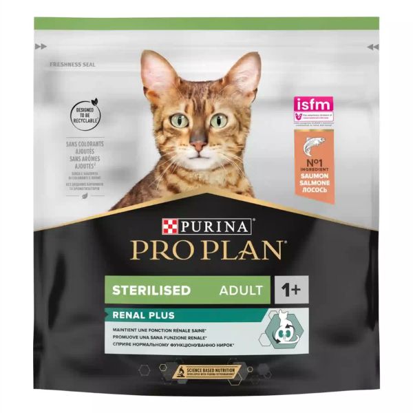 Image of Purina Pro Plan Renal Plus Sterilised Adult 1+ con Salmone - 400 gr Croccantini per gatti