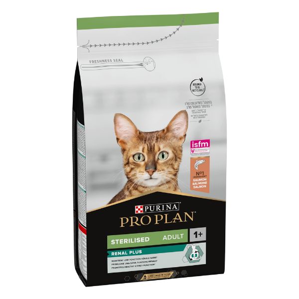 Image of Purina Pro Plan Renal Plus Sterilised Adult 1+ con Salmone - 1,5 kg Croccantini per gatti