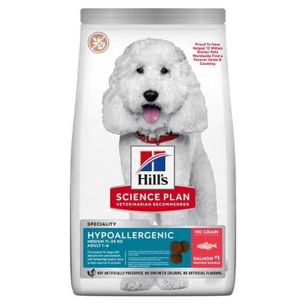 Hill's Science Plan Hypoallergenic Adult Medium Dog al Salmone - 14 Kg