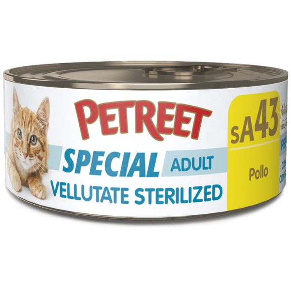 Petreet Vellutate Cat Sterilized 70 gr - Pollo Confezione da 24 pezzi