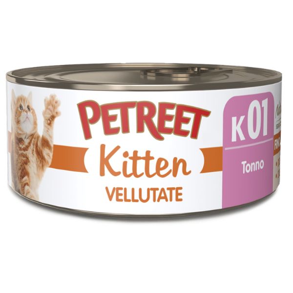 Image of Petreet Vellutate Kitten 60 gr - Tonno Confezione da 24 pezzi Cibo umido per gatti