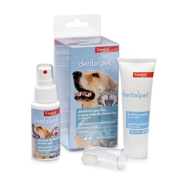 Image of Candioli Pharma DentalPet igiene orale - Kit (Tubo da 50 ml + spray 50 ml + 1 ditale)