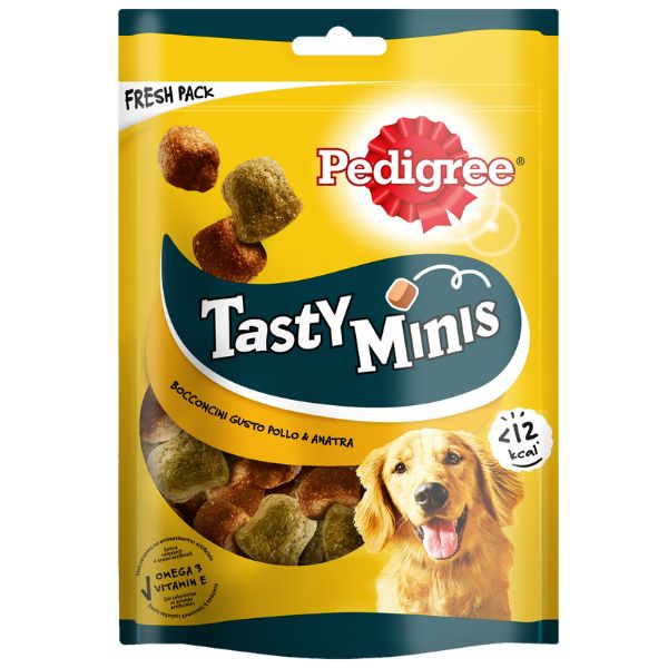 Image of Pedigree Tasty Mini Bites snack per cani - pollo e anatra - 130 gr