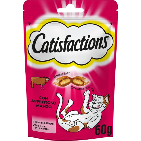 Image of Catisfactions snack per gatti 60 gr - Manzo