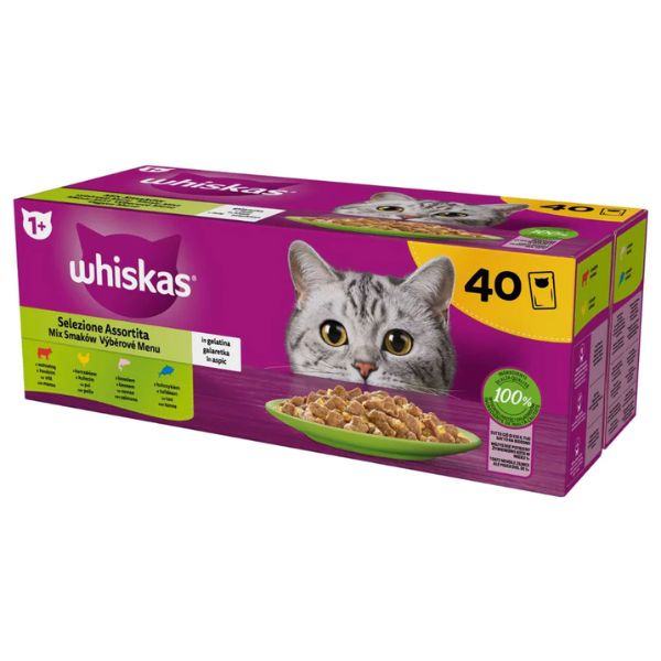 Image of Whiskas Selezione assortita Multipack 40 pezzi da 85 gr - Multigusto Cibo umido per gatti