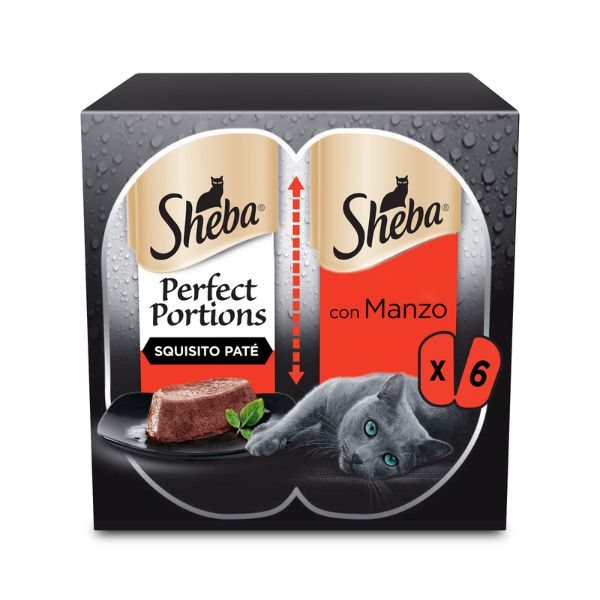 Image of Sheba Perfect Portions Patè Multipack 6x37,5 gr - Manzo Cibo umido per gatti