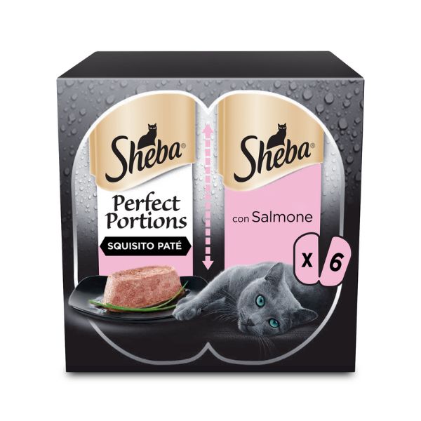 Image of Sheba Perfect Portions Patè Multipack 6x37,5 gr - Salmone Cibo umido per gatti