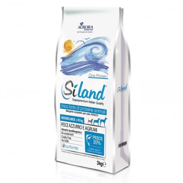 Image of Siland Adult Medium Large Monoproteico Pesce Azzurro e Agrumi - 3 kg Croccantini per cani