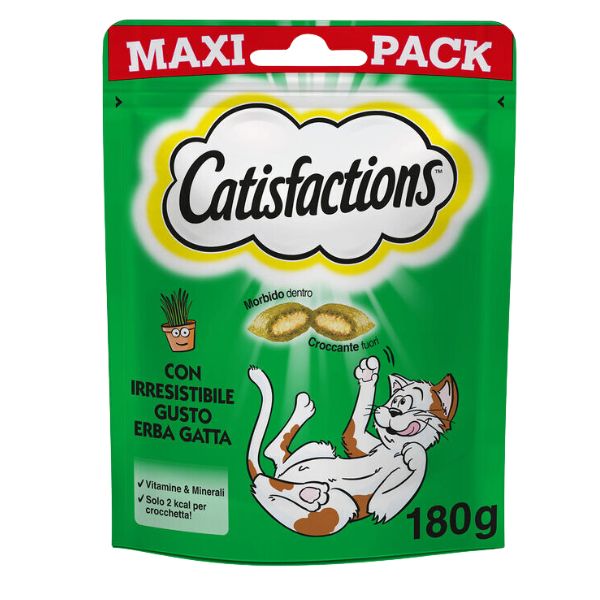 Image of Catisfactions snack per gatti Maxi Pack 180 gr - Erba gatta