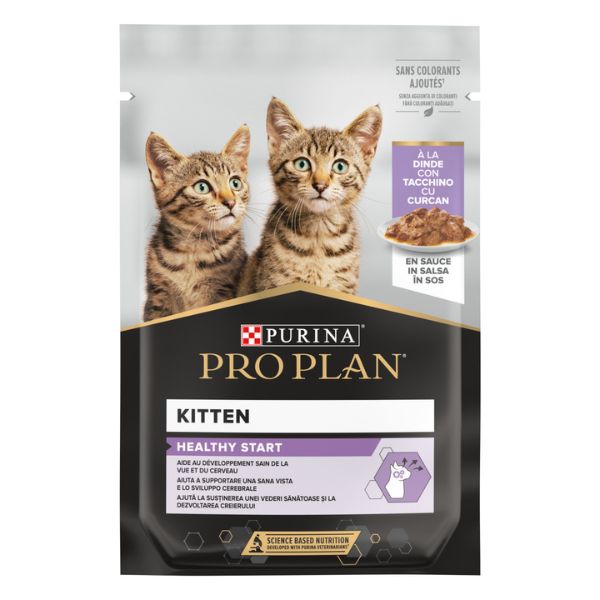 Image of Purina Pro Plan Kitten Healthy Start Umido Gatti in Salsa Tacchino 85 g - 85 gr Confezione da 26 pezzi Cibo umido per gatti