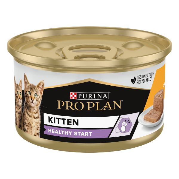 Image of Purina Pro Plan Kitten Healthy Start Umido Gatti Mousse Pollo 85 g - 85 gr Confezione da 24 pezzi Cibo umido per gatti