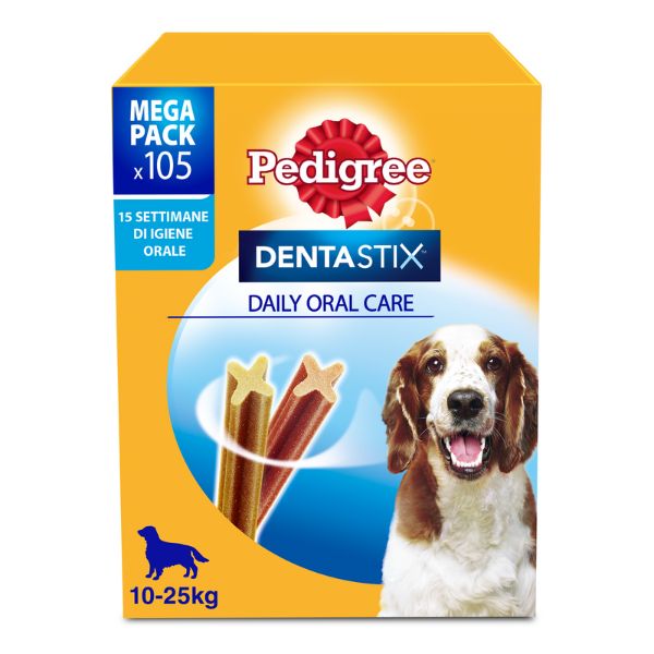 Image of Pedigree Dentastix Medium snack per l'igiene orale - 105 pezzi - Medium