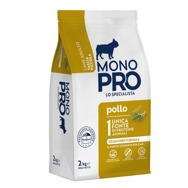 Image of Monopro lo specialista Adult Mini Grain Free Pollo - 2 Kg Croccantini per cani Monoproteico crocchette cani