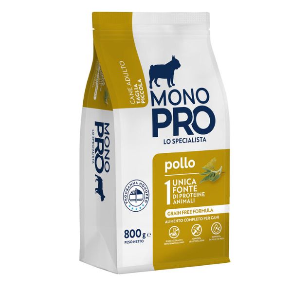 Image of Monopro lo specialista Adult Mini Grain Free Pollo - 800 gr Croccantini per cani Monoproteico crocchette cani