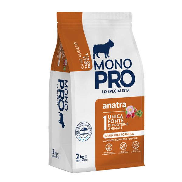 Image of Monopro lo specialista Adult Mini Grain Free Anatra - 2 Kg Croccantini per cani Monoproteico crocchette cani