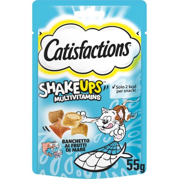 Image of Catisfaction Cat Snack Shake Ups Multivitamins 55 g - Banchetto ai frutti di mare
