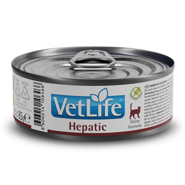 Image of Farmina Vet Life Feline Hepatic - 85 gr Confezione da 12 pezzi Dieta Veterinaria per Gatti