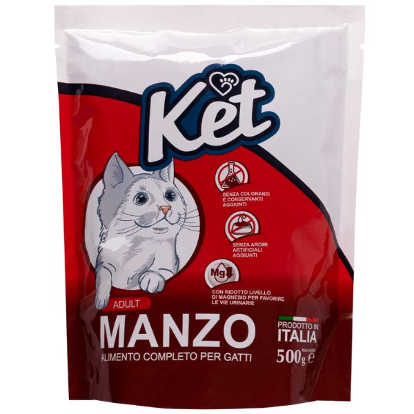 Image of Ket Cat Adult Manzo - 500 gr Croccantini per gatti